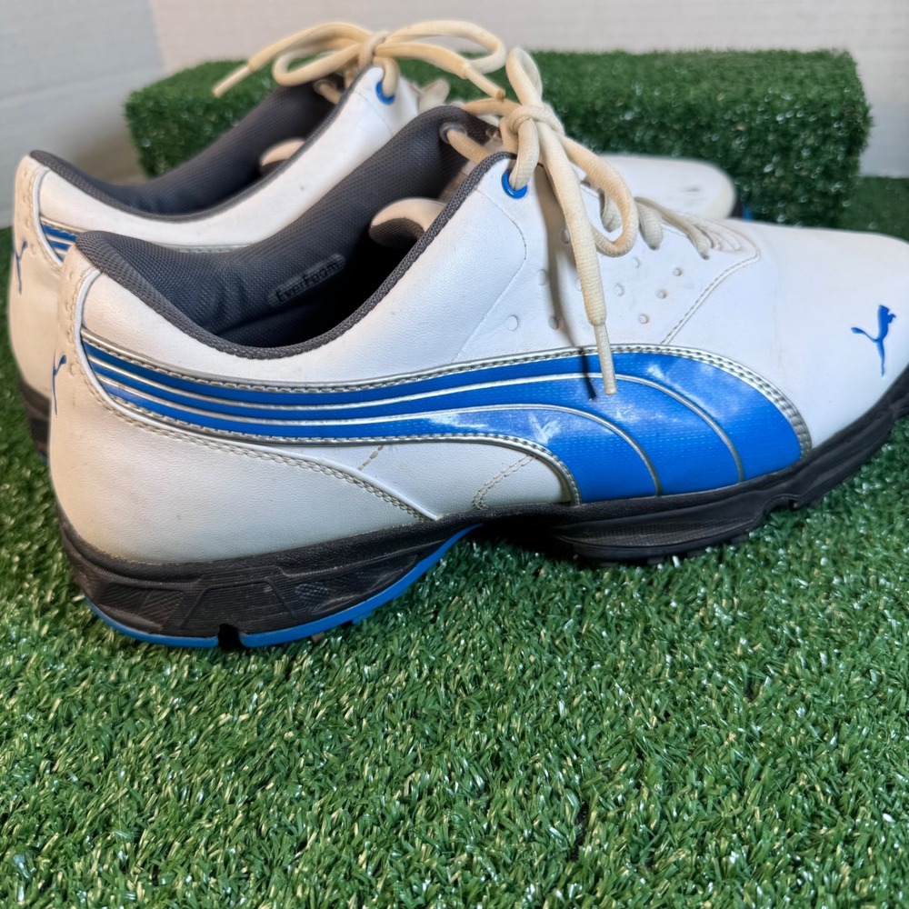 Puma Amp Mens Golf Shoes White Blue 186487-04 Size 11 Low Top - Picture 10 of 11
